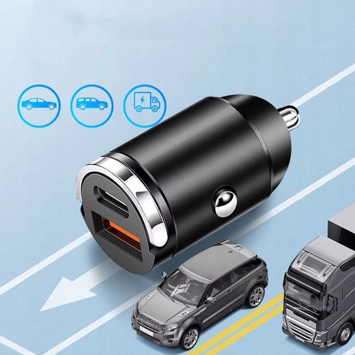 MOCNA ŁADOWARKA SAMOCHODOWA SZYBKIE ŁADOWANIE PD QC 45W USB-C 3,1A KABEL 1M na Arena.pl