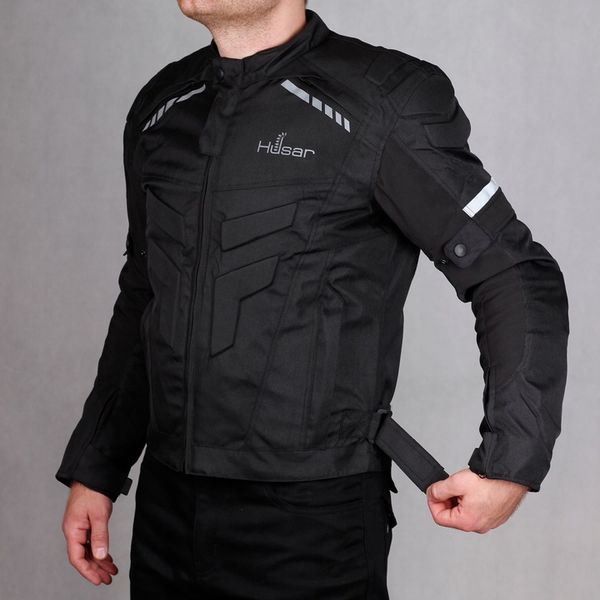 Kurtka motocyklowa HUSAR HORNET męska tekstylna czarna + kominiarka zdjęcie 2