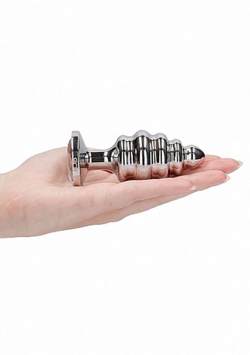 Ribbed Diamond Plug - 3.75 Inch - Silver na Arena.pl