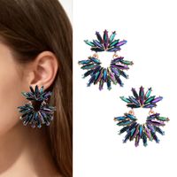 opalizujące HOLOGRAFICZNE kolczyki wiszące złote promyki aplikacje efekt