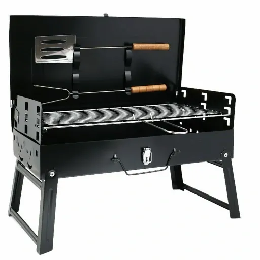 GRILL TURYSTYCZNY PRZENOŚNY W WALIZCE 42 x 22 CM + PRZYBORY DO GRILLOWANIA zdjęcie 7