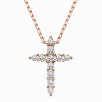 naszyjnik z różowego srebra 925 z diamentem (brylantem) 0,09 ct lab