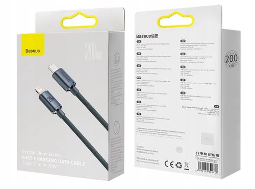 BASEUS KABEL PRZEWÓD USB-C LIGHTNING DO IPHONE SZYBKIE ŁADOWANIE PD 20W 2M na Arena.pl