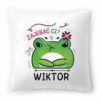 Poduszka Dla Wiktora Na Urodziny Ze Zdjęciem Na Prezent Biała 40X40 Cm