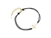 Bransoletka szczęścia celebrytka krzyżyk krzyż cross bawełna srebro 925 Z1633B1G_B