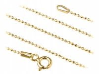 Krótki Srebrny Pozłacany Łańcuszek Kulkowy Diamentowany Kulki 1mm Choker 35