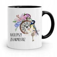 Kubek Czarny Zegarmistrza Najlepszy Zegarmistrz Z Nadrukiem Ze Zdjęciem