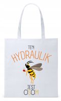 Dla Hydraulika Prezent Torba Eco Biała Shopper Z Nadrukiem Ze Zdjęciem