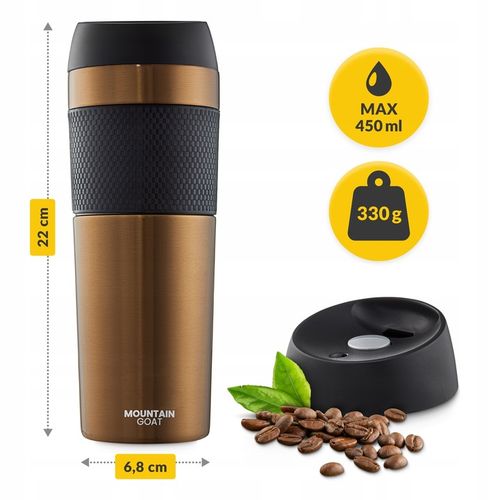 KUBEK TERMICZNY TERMOS GORĄCE NAPOJE DO 12H-24H KAWA HERBATA SZCZELNY 450ml na Arena.pl