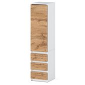 Szafa do salonu z 3 szufladami garderoba do sypilani 40cm biała wotan