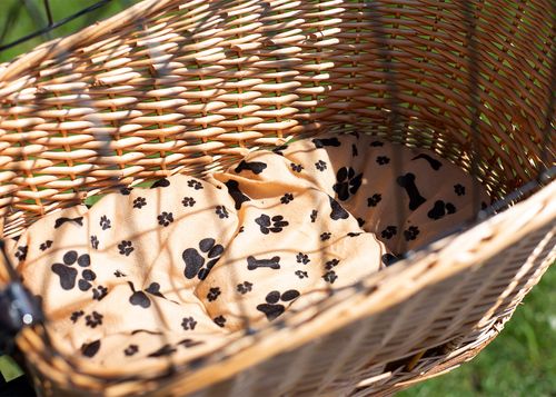 Kosz wiklinowy na rower transporter na bagażnik dla psa kota + poduszka na Arena.pl