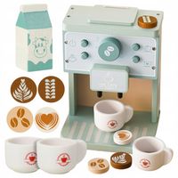 Ekspres do kawy drewniany zabawki akcesoria kuchni prezent dziecka zestaw