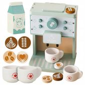 Ekspres do kawy drewniany zabawki akcesoria kuchni prezent dziecka zestaw