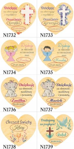 Podziękowania dla gości KOMUNIA na CHRZEST I ROCZEK URODZINY magnes 10 na Arena.pl