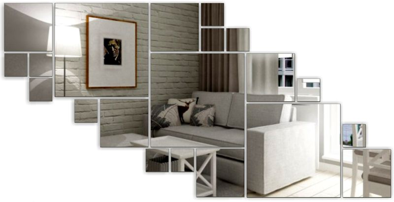 Dekoracyjne Lustro Akrylowe Kwadraty zdjęcie 1