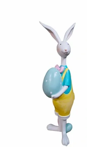 FIGURKA WIELKANOCNY ZAJĄC KRÓLIK Z PISANKĄ model X zdjęcie 1