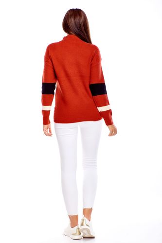 Sweter z golfem - Czerwony U na Arena.pl