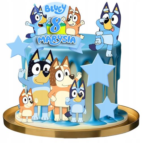 WYDRUK CUKROWY NA TORT JADALNY NIEBIESKIE PIESKI PIESEK DEKORACJA CUKROWA na Arena.pl