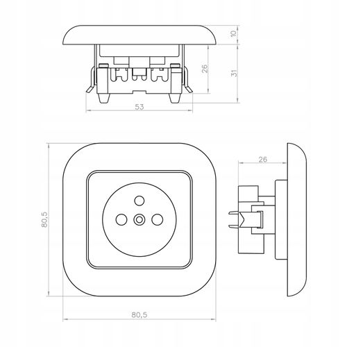 Gniazdo Elektryczne ścienne Montis biały na Arena.pl