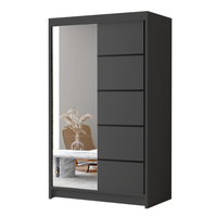 Szafa przesuwna FADO III 120cm - CZARNY+LUSTRO