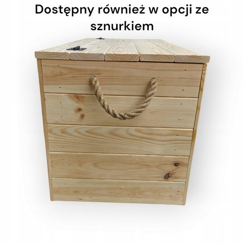 Skrzynia Kufer drewniany XL 80x37x40 ławka pojemnik ze schowkiem na Arena.pl