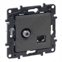 2 x 2 x GNIAZDO ANTENOWE F+RJ45 LEGRAND NILOE STEP STALOWY