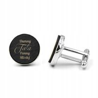 Spinki do mankietów drewniane z grawerem TATA/TEŚĆ