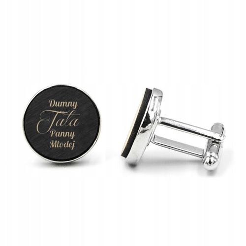 Spinki do mankietów drewniane z grawerem TATA/TEŚĆ na Arena.pl