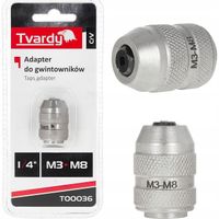Adapter do gwintowników 1/4" M3-M8 CrV do wkrętarki i grzechotki