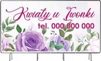 BANER REKLAMOWY siatka mesh 100x50 cm projekt KWIACIARNIA KWIATY REKLAMA