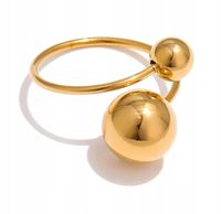 Pierścionek złoty kolor kule kulki 925 damski prezent biżuteria dla kobiet