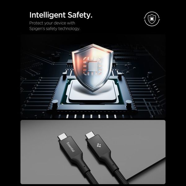 spigen eb24015cc essential type-c cable 240w 150cm black zdjęcie 8