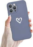 Etui iPhone 13 Pro Max silikonowe serduszka case Newseego szare