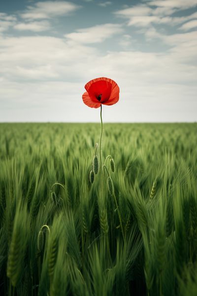 Plakat 40x60cm Samotny Mak na Polu zdjęcie 1