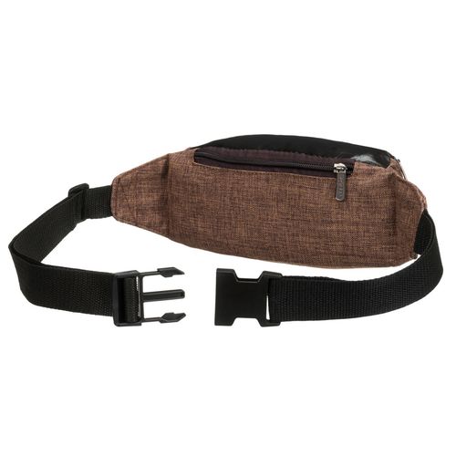 miejska saszetka w brązowym kolorze zawieszona na regulowanym pasku na Arena.pl