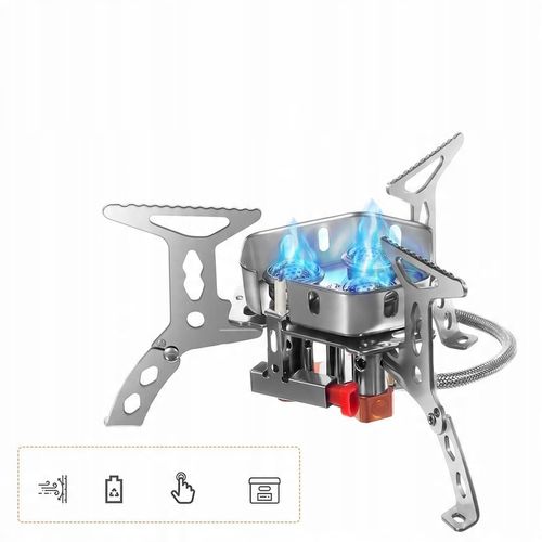 6800W Doskonała MINI kuchenka turystyczna gazowa na kartusze z adapterem na Arena.pl