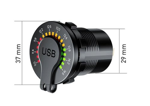ŁADOWARKA USB QC 12V 24V MIERNIK WOLTOMIERZ LED DO ZABUDOWY ON/OFF DO AUTA na Arena.pl