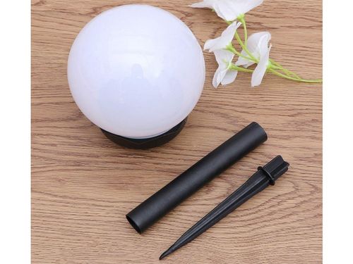SŁONECZNE LAMPKI LED 4X LAMPA SOLARNA OGRODOWA KULA BIAŁA WBIJANA 10 CM na Arena.pl