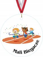 MEDAL Z PLEXI 5 cm nadruk UV mali biegacze dla dzieci pamiątka w kolorze