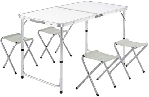 Stół stolik składany turystyczny 60x120cm+4 x stołek