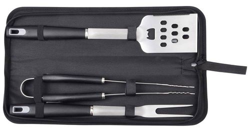 Sztućce do grilla ze stali nierdzewnej PRETTY BBQ, czarny, srebrny na Arena.pl