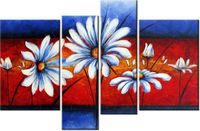 130CM 85 OBRAZ 4 ELEM POLNE KWIATY ŚCIENNY