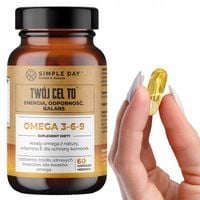 Omega 3-6-9 kwasy DHA EPA Olej Rybi + Olej Lniany + witamina E 60 kaps