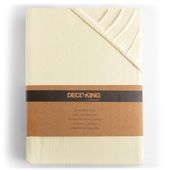 Prześcieradło Bawełna z Gumką Jantar kremowe 220x200 DecoKing