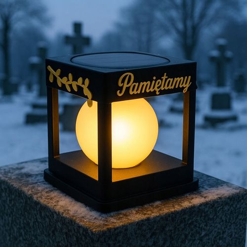 Znicz solarny LED wieczny lampion NA GRÓB statuetka CMENTARZ dekoracja na Arena.pl