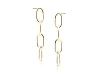 POZŁACANE SREBRNE WISZĄCE KOLCZYKI OGNIWA ŁAŃCUCHA