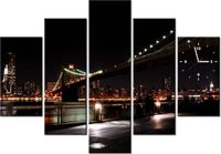 105CM 150CM ZEGAR 5 ELEM BROOKLYN BRIDGE MITH17 DRUK OBRAZ