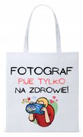 Dla Fotografa Fotografki Torba Eco Biała Shopper Z Nadrukiem Ze Zdjęciem