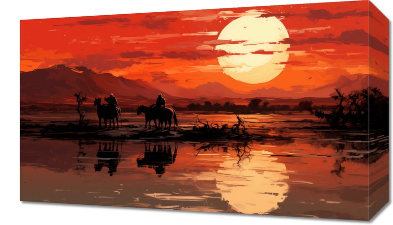Obraz 50x30cm Zachód Słońca na Prerii zdjęcie 1