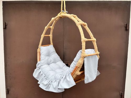 Huśtawka wiklinowa z poduszką DWA WZORY hamak wiklinowy 100 cm na Arena.pl